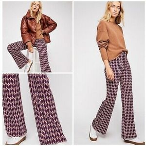 Free People Hip Hugging Jacquard Flares 4